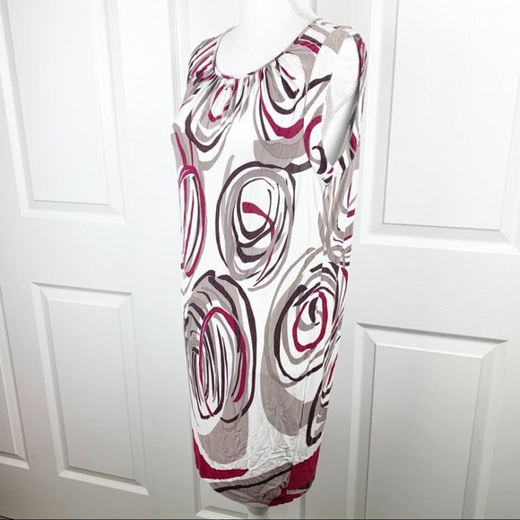 Spring + Mercer Dress Women Large Pink Grey  Sleeveless Mini Swirl Straight - Picture 3 of 5
